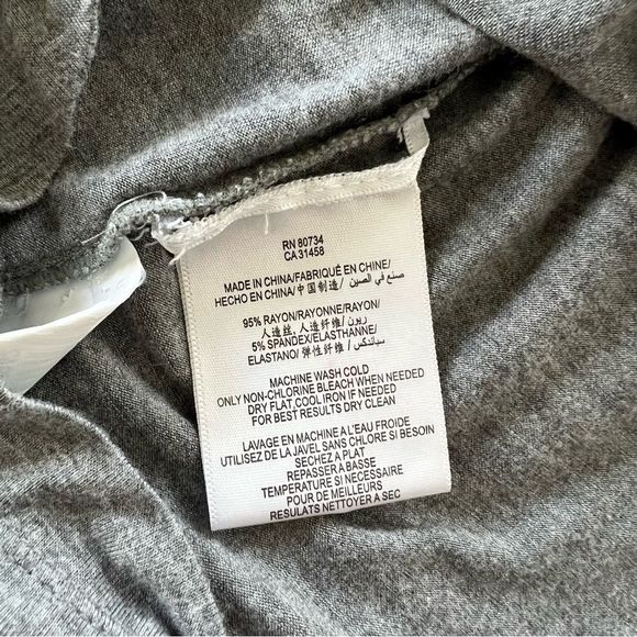 Bcbgmaxazria Dress Size Small Gray Knit Midi Long Sleeve Piping Trim Front Twist - Picture 11 of 11